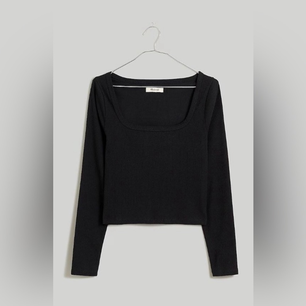 Madewell black square next long sleeve top